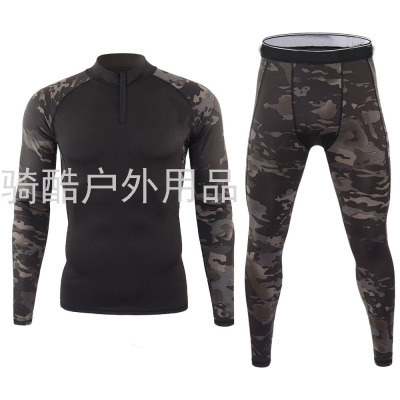 Outdoor New Sports Underwear Suit Spring and Autumn Long Sleeve Thin Velvet A173