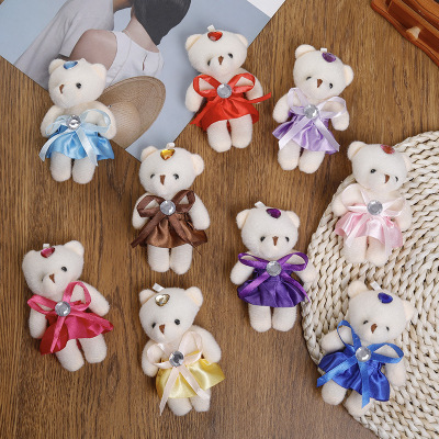 Cartoon Bouquet Little Bear Doll Wholesale Plush Toys Small Pendant Accessories Ornaments Small Gifts Wedding Doll