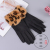 Autumn and Winter Touchable Screen Gloves Japanese and Korean Students Plush Simple Leopard Print Gloves Driving and Biking Warm Women's Gloves