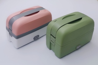 Portable Electric Heating Lunch Box Office Double-Layer Cooking Lunch Box Insulation Electric Cooking Pot with Handle