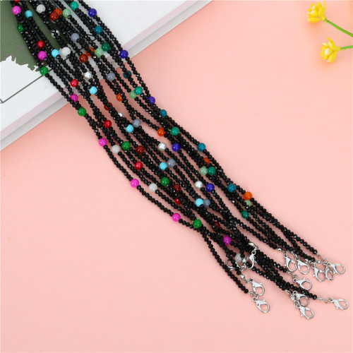 mask anti-lost lanyard necklace fashion round color crystal chain mask hanging chain glasses chain