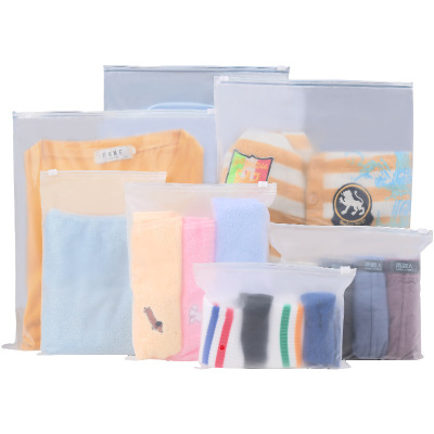 Transparent Frosted Zippered Clothing Bag Plastic Packing Bag Ziplock Storage Bag