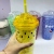 Factory Direct Sales Cup Ice Cup Plastic Bag Cup with Straw Advertising Cup