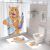 Cross-Border Hot Selling 3D Digital Printing Black Background Cartoon Anime Series Shower Curtain Bathroom Four-Piece Set Graphic Customization