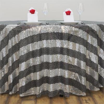 New stripe sequin embroidery table cloth for wedding party e