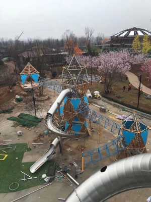 Outdoor Stainless Steel Aircraft-Shaped Slide Climbing Net Customized Large Kindergarten Outdoor Children Amusement Park Facilities
