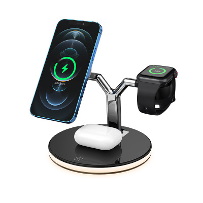 New Y-Shaped MagSafe Watch Headset Desktop Magnetic Suction Mobile Phone Bracket Charger Three-in-One Wireless Charger