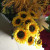 Customed 7 Head Artificial sunflower silk flower artificiale