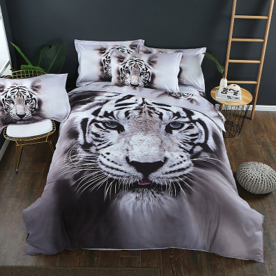 3D Cross-Border AliExpress Amazon EBay Kit Manufacturers Popular Bedding Home Textile Quilt Cover Tiger Printing Delivery