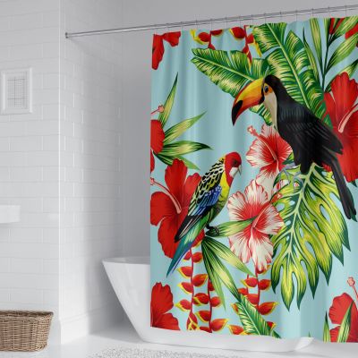 Amazon 3D Digital Printing Shower Curtain Thickened Waterproof Bathroom Curtain Jungle Series Bathroom Shower Curtain Customization