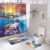 Amazon Cross-Border Digital Printing Seaside Landscape Custom Polyester Waterproof Bathroom Shower Curtain Four-Piece Set Factory Wholesale