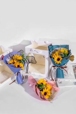 Graduation Season Teacher's Day Gift SUNFLOWER Soap Emulational Rose Flower Portable Paper Bag Cross-Border Wholesale