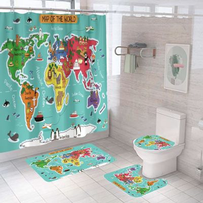 Amazon Cross-Border Hot Hot Sale Digital Printing Waterproof Polyester Bathroom Shower Curtain Graphic Customization Factory Direct Supply