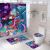 Cross-Border Supply 3D Digital Printing Black Cartoon Series Waterproof Shower Curtain Polyester Four-Piece Suit Pack Graphic Customization