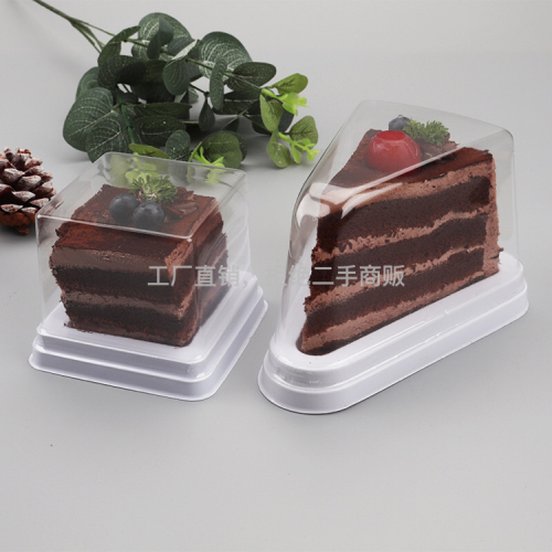 Blister Packaging Plastic Triangle Multi-Layer Mousse Cake Cutting Block Transparent Baking Packaging Square Black Forest Pastry Box