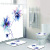 Graphic Customization Butterfly Big Flower Blue Watercolor Flower Floral Bathroom Shower Curtain Toilet Four-Piece Three-Piece Floor Mat
