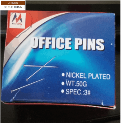 40G office pins nickel plated 3# print  AF-3564