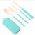 Chopsticks Spoon Kit Portable Japanese Style Folding Tableware Cute Knife and Fork Wheat Straw Outer Belt Storage Box