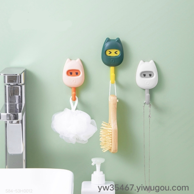 S84-56H0012 Creative Expression Hook Strong Seamless No-Punch Sticky Hook Cute Dormitory Behind The Bedroom Door