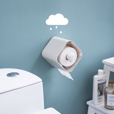 Toilet Tissue Box Punch-Free Toilet Paper Storage Rack Creative Wall-Mounted Waterproof Paper Extraction Box Roll Stand