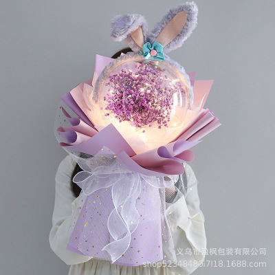 Transparent Acrylic Bounce Ball round Bubble Ball Bouquet Rose Flower Packaging Box Floral Flower Packaging Material