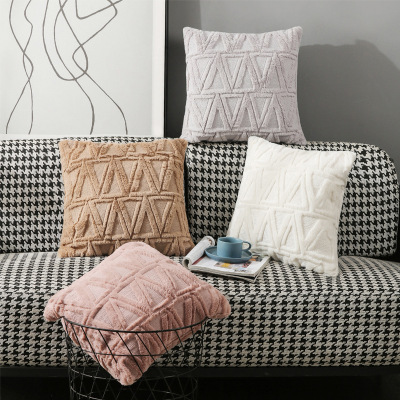 2021 Amazon Cross-Border Solid Color Double-Sided Pillow Ins Nordic Sofa Cushion Cover Bedside Cushion Furnishings