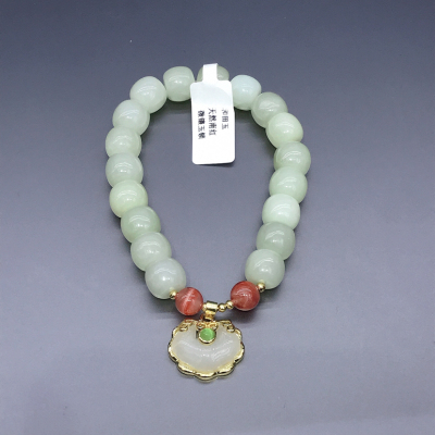 Natural Hetian Jade South Red Bracelet, round and Full, Smooth, Safe, First Choice for Elders, Relatives and Friends