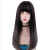 Factory Direct Supply European and American Style Wig Brown Black Gradient Coffee Straight Bangs Long Hair Cosplay Wig Mid-Length Wig