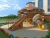Wooden Outdoor Small Doctor Size Kindergarten Wooden Combination Slide Climbing Frame Pirate Ship Amusement Equipment