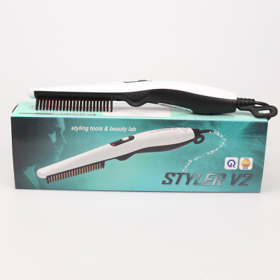 TV New Styler Hair Styling Comb Second Generation Men's Special for Curling Or Straightening Comb Multi-Functional Sideburns Beard Comb