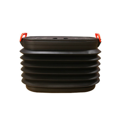 Telescopic Duct Car Trunk Storage Box Trash Can Sundries Container Bucket Black with Lid 60L