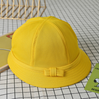 Elementary School Student Bucket Hat Yellow Cap School Group Activity Hat Maruko Bucket Hat  Children Hat Customization