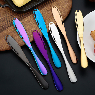 Stainless Steel Butter Knife with Holes Butter Knife Cake Cheese Butter Knife Jam Knife Oil Cheese Pastry Jagger