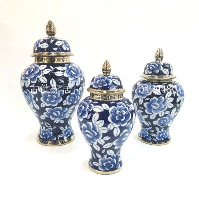 Blue and White Porcelain Crafts Spot Ceramic Decoration Creative Vase High-End Soft Home Decoration Flower Holder