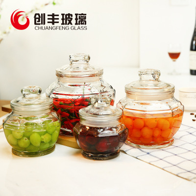 Kitchen Lead-Free Glass Storage Storage Bottle Candy Sealed Jar Cookie Jar Dried Fruit Sealed Jar Pickles Jar Pickles Bottle