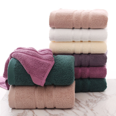 Yiwu Good Goods Pure Cotton plus Lengthen Towel Thick Plain off-Shift Export Towel 40*80