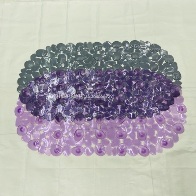 Oval Stone Solid Color, Transparent Color Bathroom Mat Non-Slip Massage Mat Anti-Silp Mat of Bathtub PVC Non-Slip Mat