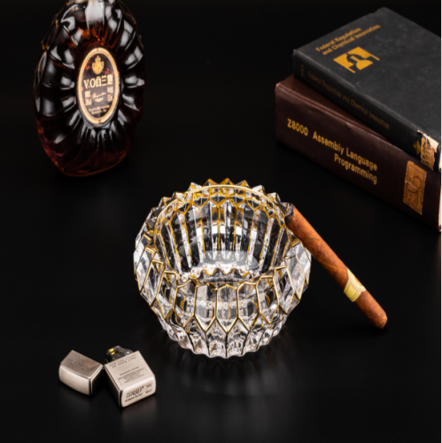 fengchao ashtray crystal glass ashtray gold ashtray gold