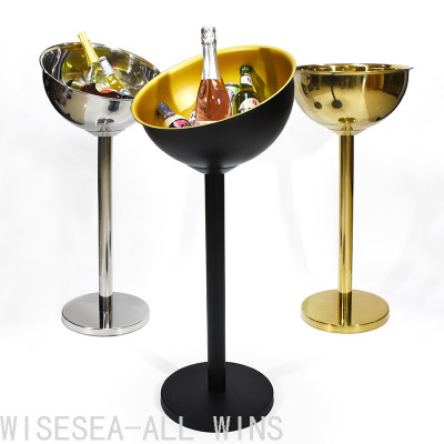 Stainless Steel Champagne Basin Outdoor Party Gathering Red Wine Beer Floor Vertical Stand Cooling Ice Bucket