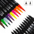 Amazon New Product Black Stick Double-Headed Mark Soft Head Watercolor Pens Set Color Hook Line Pen Accounting Art Supplies
