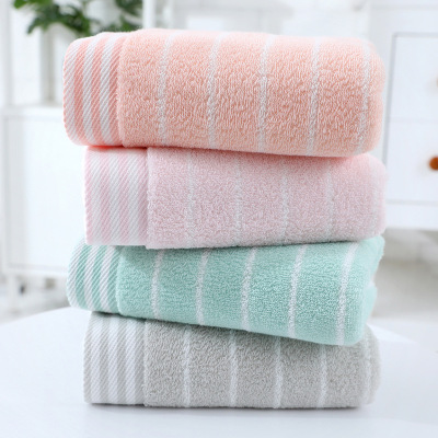 Yiwu Good Goods Cotton Absorbent Striped Face Towel Pure Cotton Present Towel Adult Daily Necessities Towel Towel Set Box