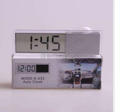 Suction Cup Car Electronic Clock Car Clock Transparent LCD Display Automobile Clock High-End Clock