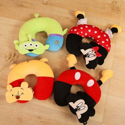 Cartoon Neck Pillow with Eyeshade Travel Portable U-Shape Pillow Car Office Neck Pillow Afternoon Nap Pillow Bedside Cervical Pillow