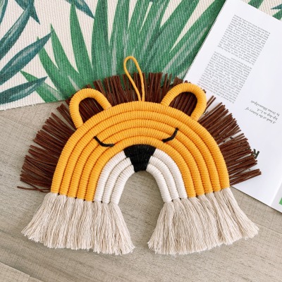 INS Decoration Nordic Style Home Decoration Children's Room Decoration Pendant Woven Rainbow Deer Lion Hanging Decoration and Wall Decoration