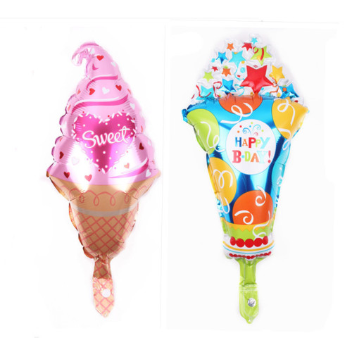 New Mini Double-Sided Ice Cream Aluminum Foil Balloon Ice Cream Modeling Children‘s Cartoon Mini Toy Balloon Wholesale