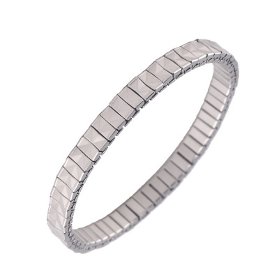 Titanium Steel Personalized Ornament Wholesale Women's Fashion Diamond Bracelet Stainless Steel Bracelet Elastic Bracelet