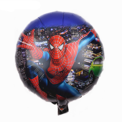 Wholesale Aluminum Balloon Cartoon 18-Inch Spider-Man Pattern round Aluminum Foil Balloon Children's Party Decoration