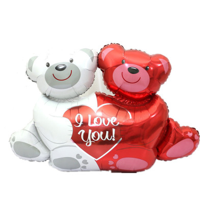 Love BEBEAR Aluminum Balloon Wedding Celebration Decoration Wedding Room Layout Aluminum Foil Balloon Double Bears Hug Centriole