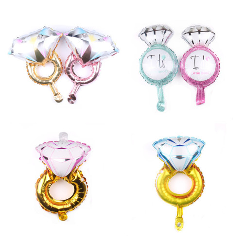 Mini Small Diamond Ring Aluminum Film Balloon Birthday Party Decoration Wedding Wedding Room Balloon