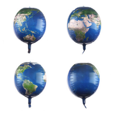 New 22-Inch 4D Earth Three-Dimensional Balloon Birthday Party Aluminum Foil Balloon Wholesale Earth Landscape Balloon